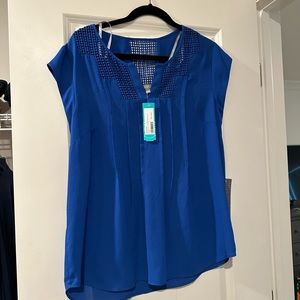 NWT Daniel Rainn Blouse Cobalt Blue Size L